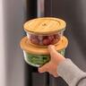 Glass Container W/Bamboo Lid 650ml