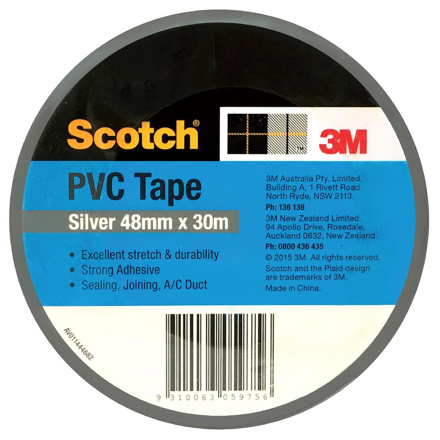 PVC Tape 48mm x 30m Silver