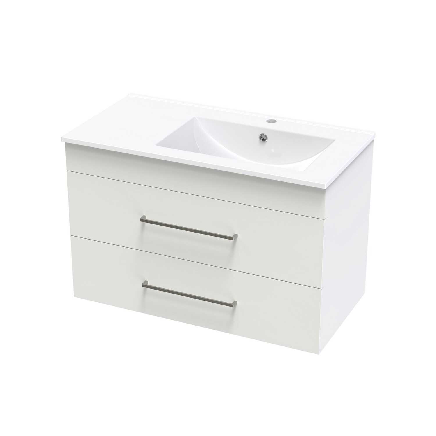 Cashmere Valley 900 Right Hand Bowl Double Drawer Wall Colour