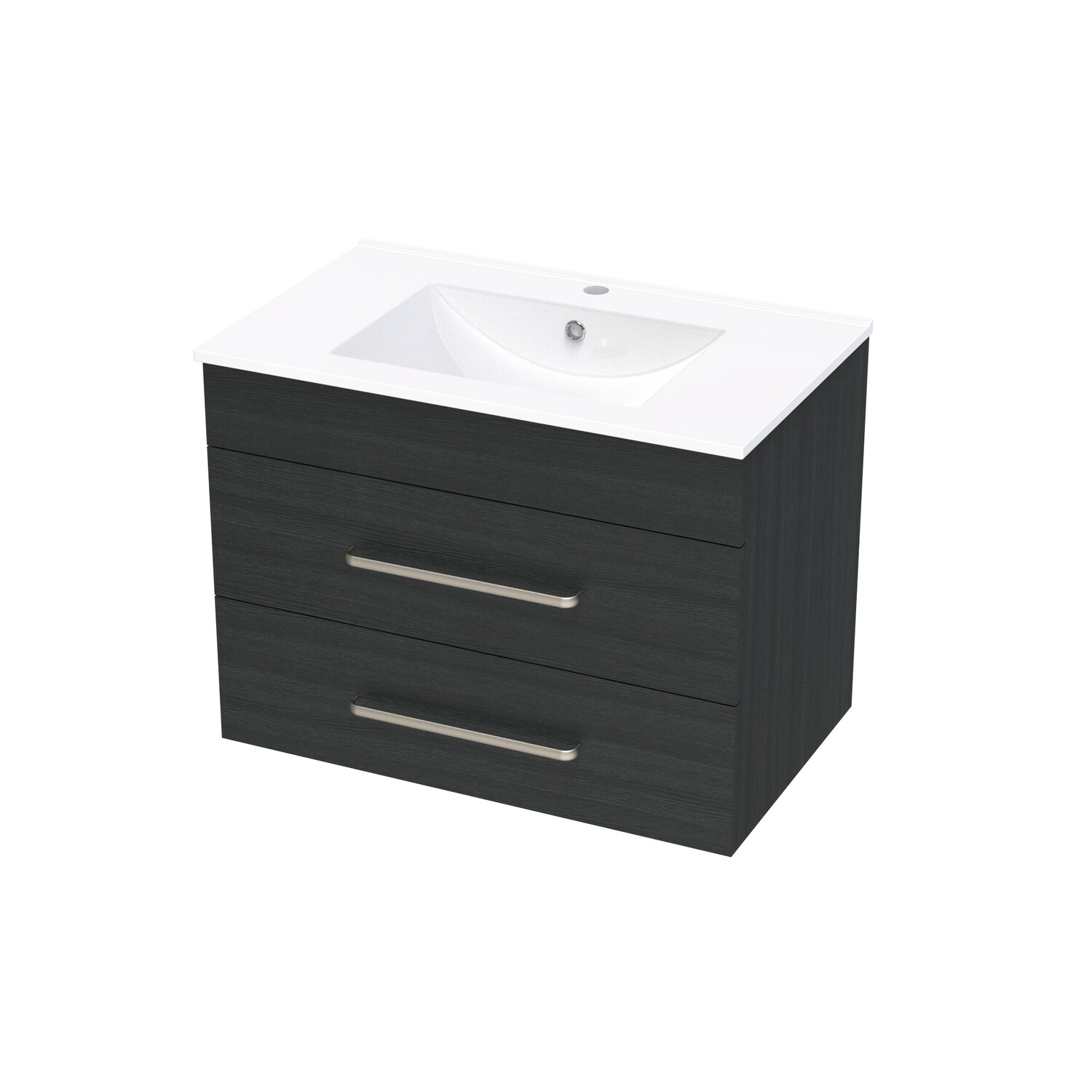 Pacific 750 Double Drawer Wall Charred Oak