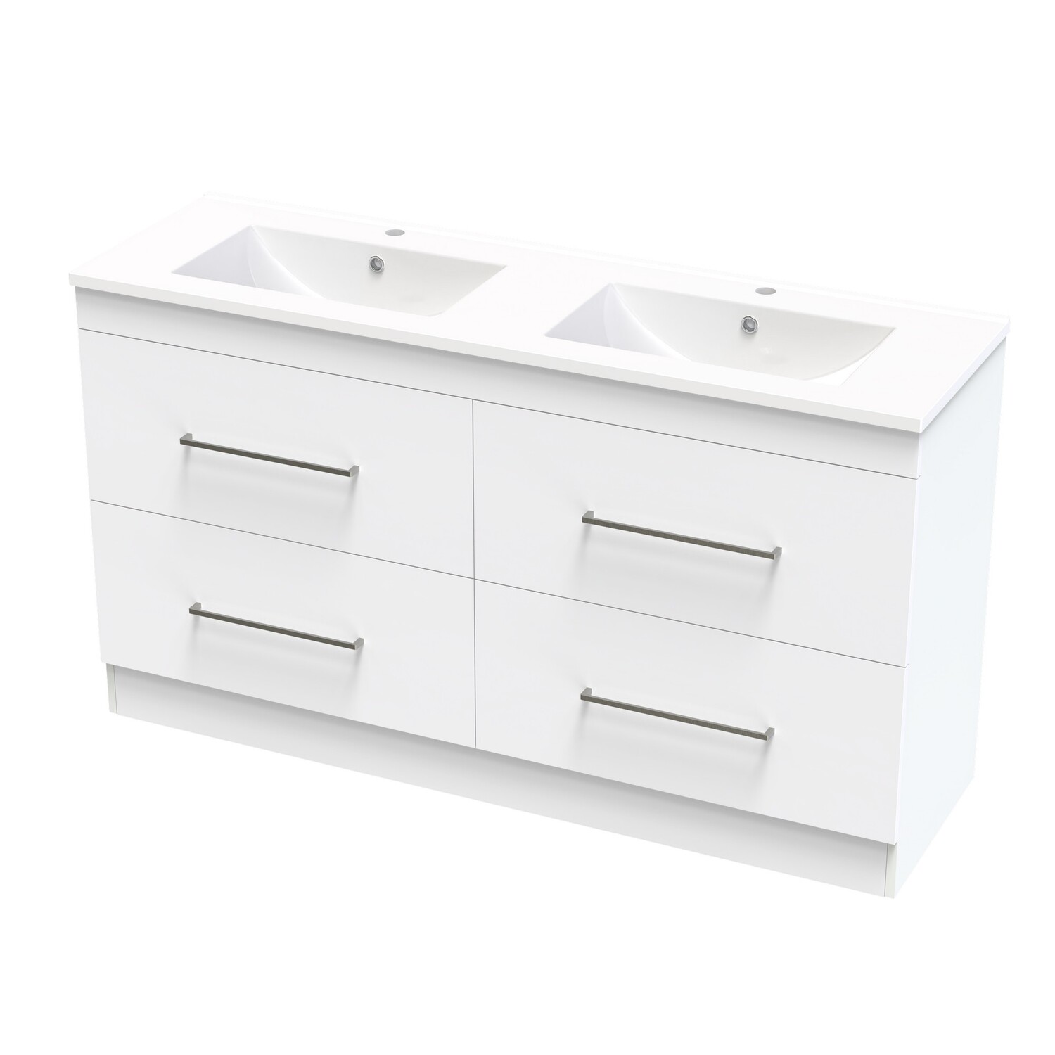 Cashmere Double Drawer Double Bowl Floor Standing Vanity