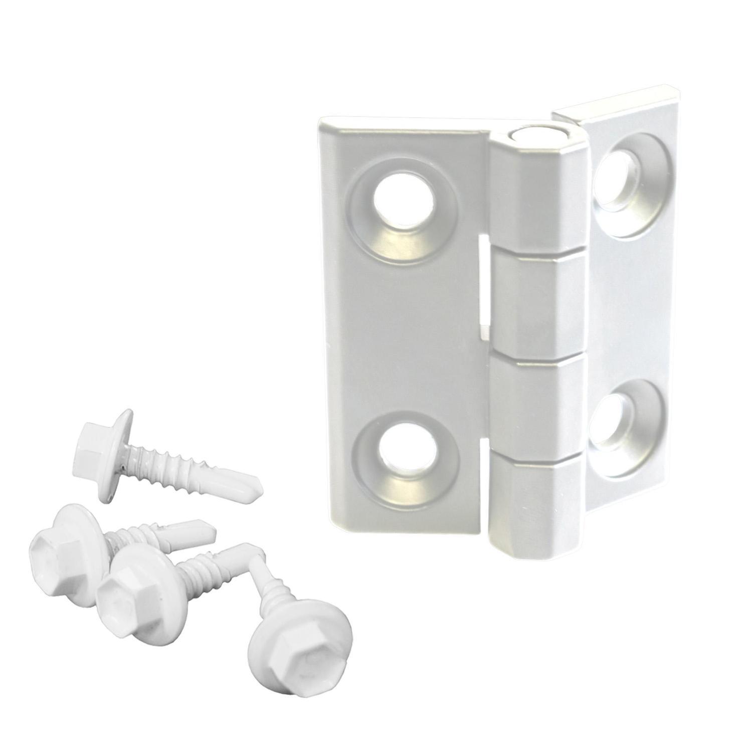 Hinge Set Zinc Alloy White H: 47mm, W: 50mm