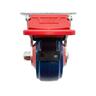 Rubber Swivel Castor with Brake 80mm Blue