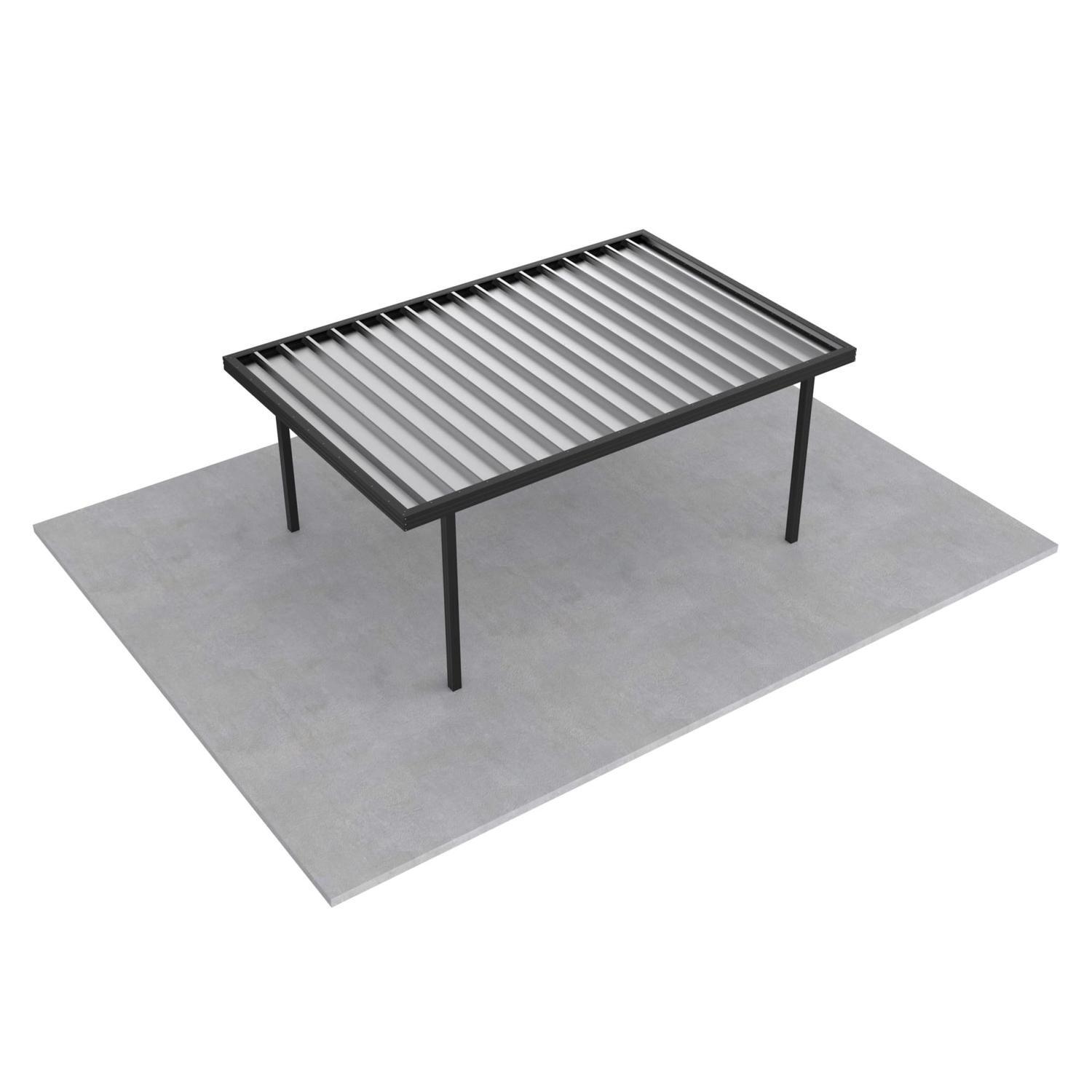 Single Carport L: 5450mm, W:3600mm, H:2100mm Black