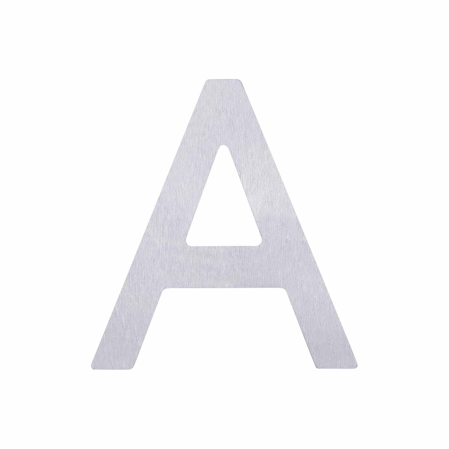 Adhesive Stainless Steel Alphabet #A