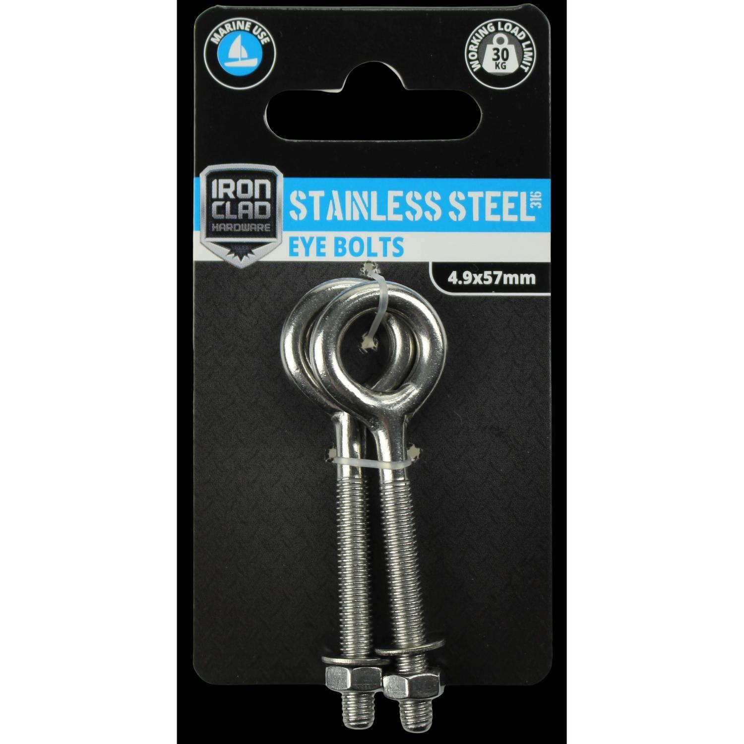 Eye Bolts 4.9 x 57mm Stainless Steel 316