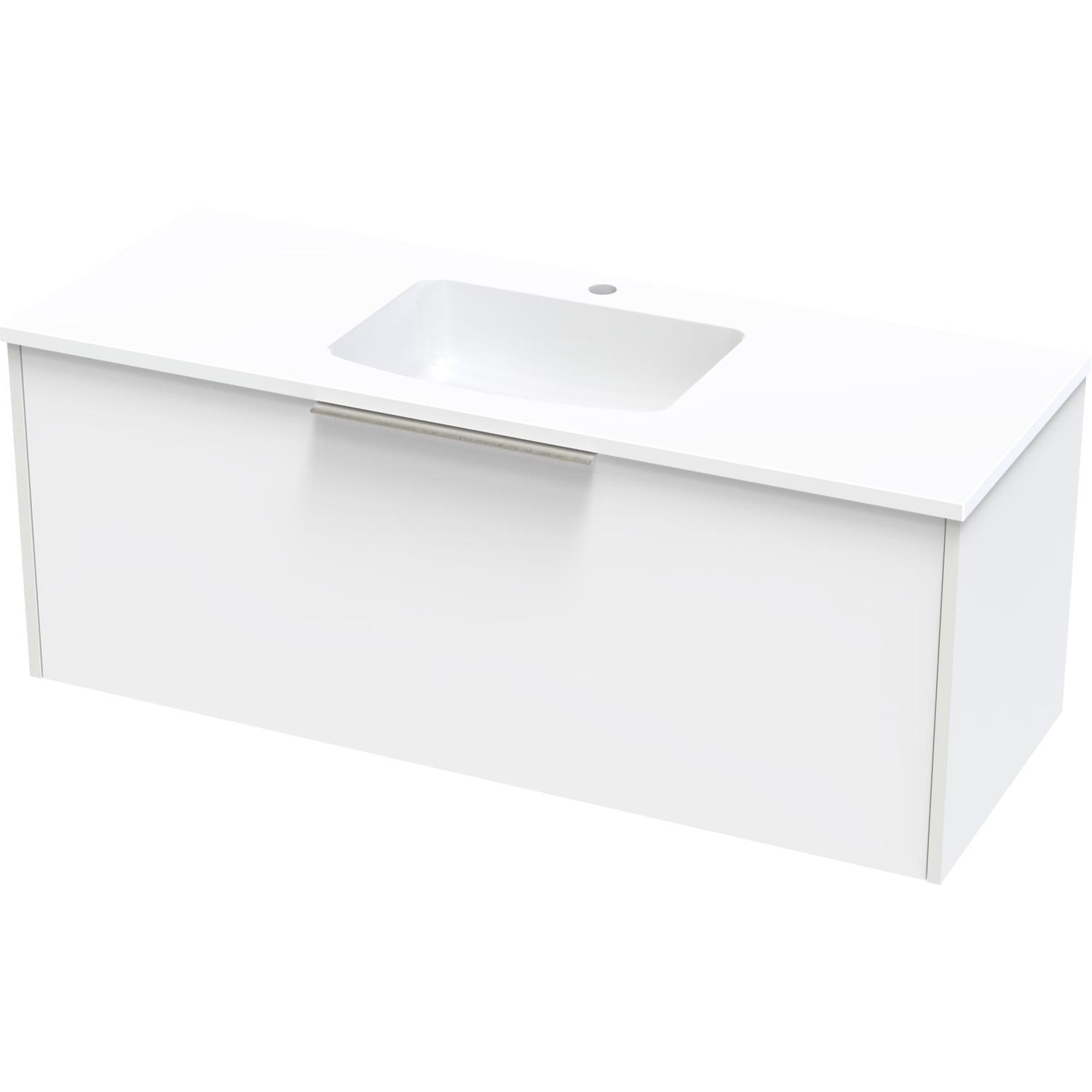 Nikau Grove 1200 Single Drawer Ultra Gloss White/Colour White