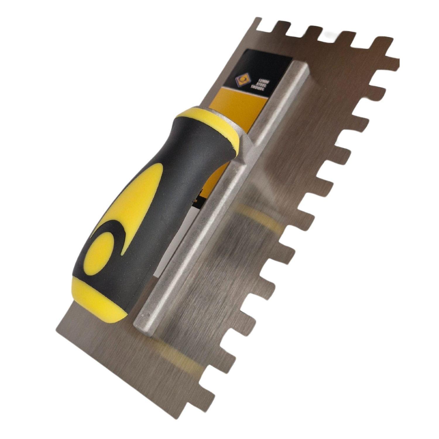Square Notch Adhesive Trowel 12mm Black & Yellow