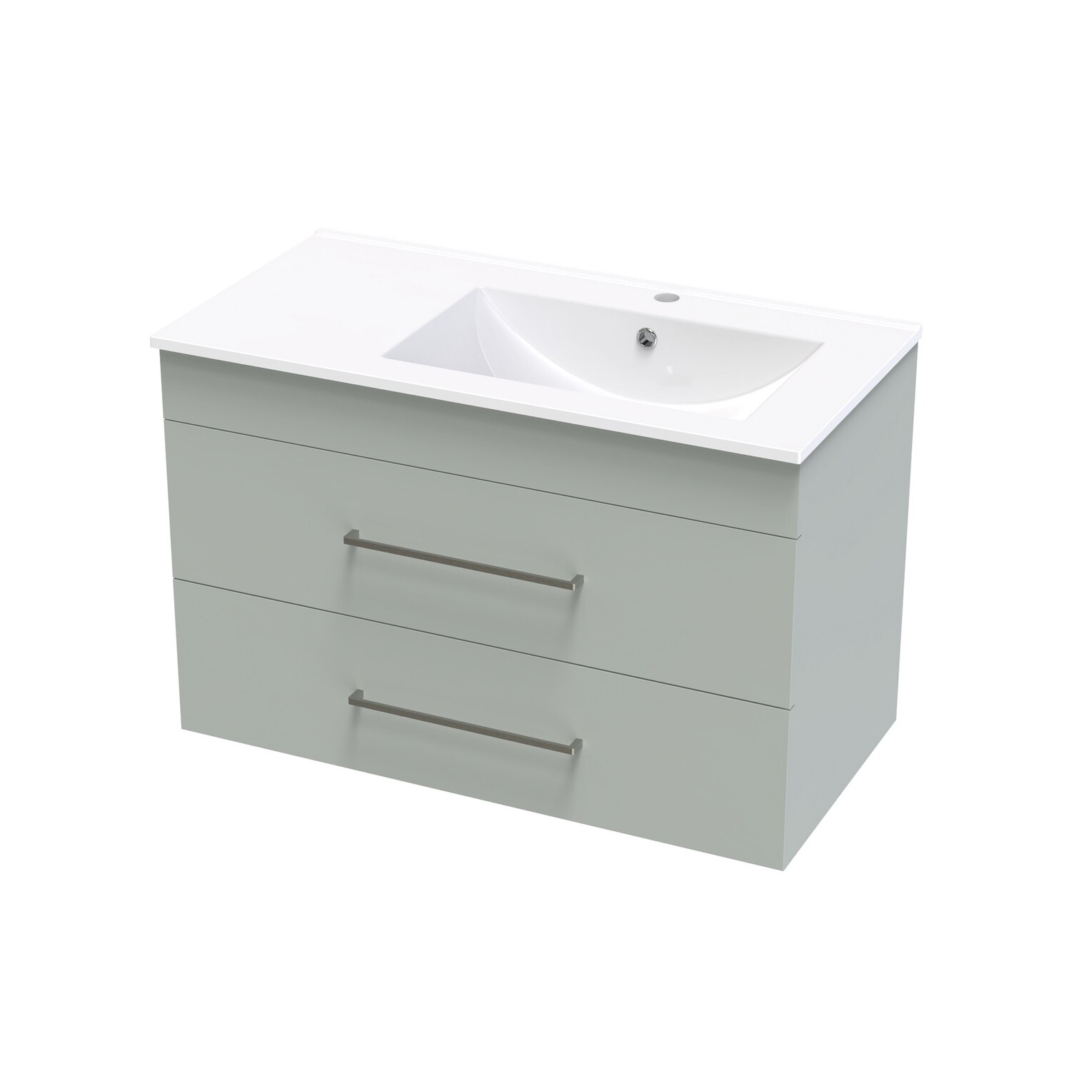 Cashmere Valley 900 Right Hand Bowl Double Drawer Wall Colour