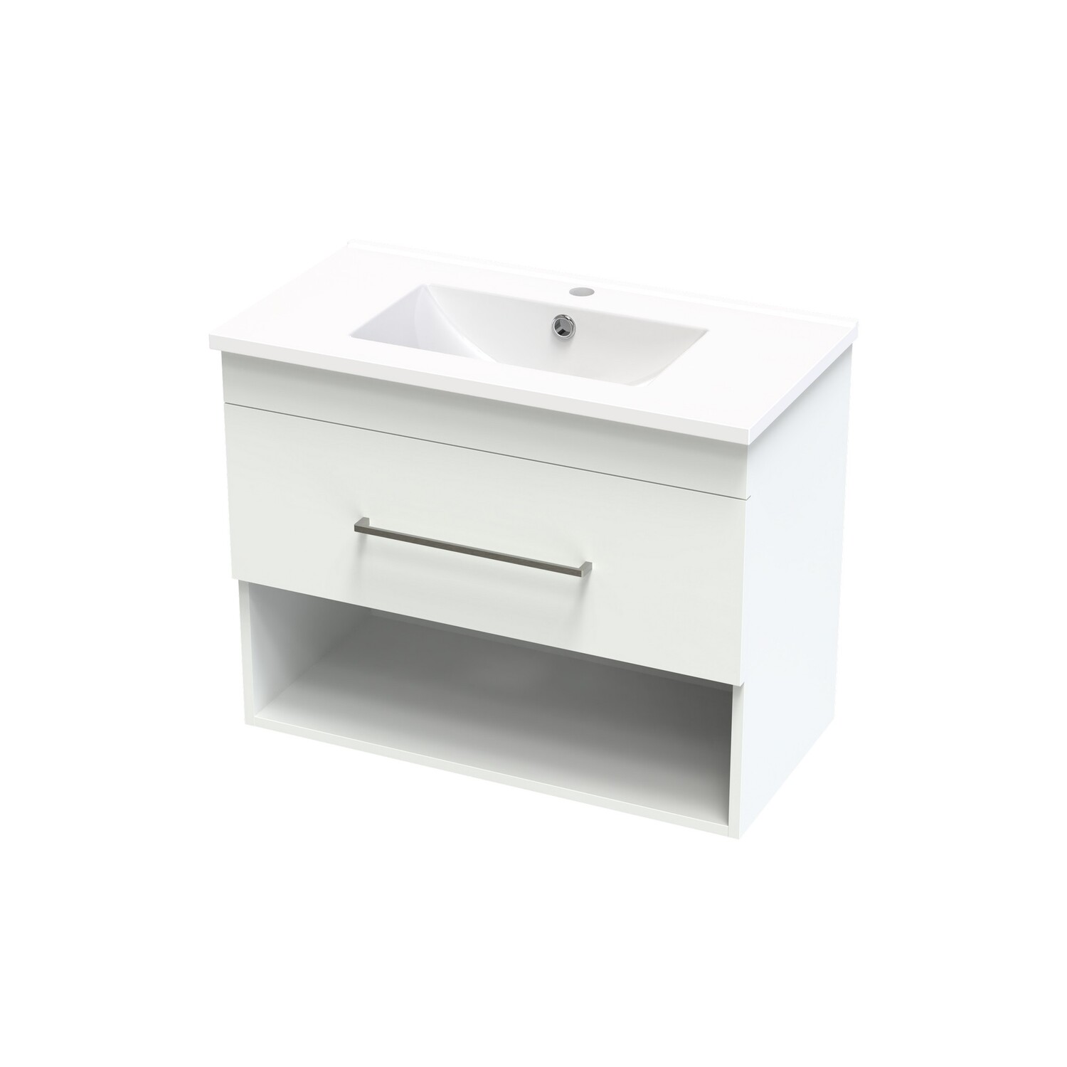 Cashmere Slim 750 Drawer Open White Melamine