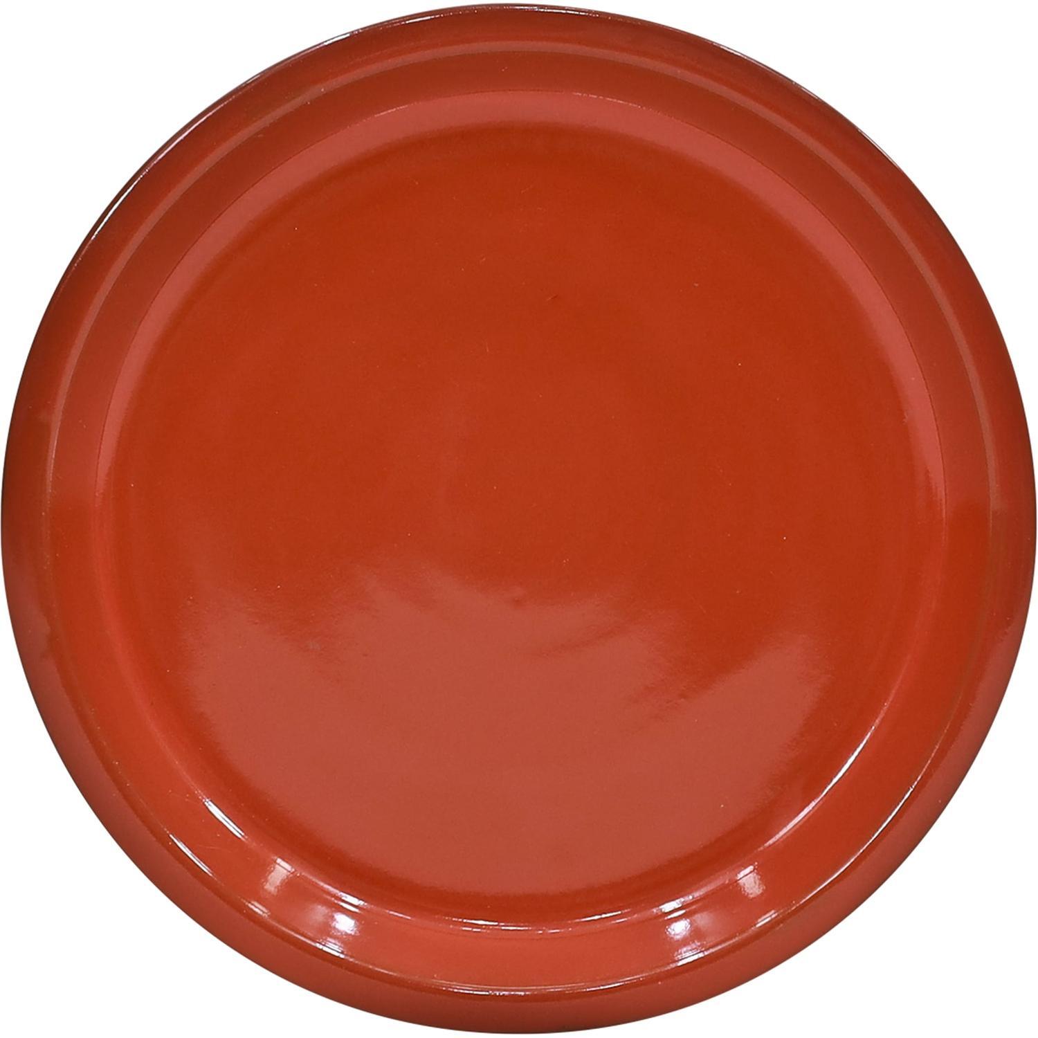 Glazed Round Saucer 26cm Orange