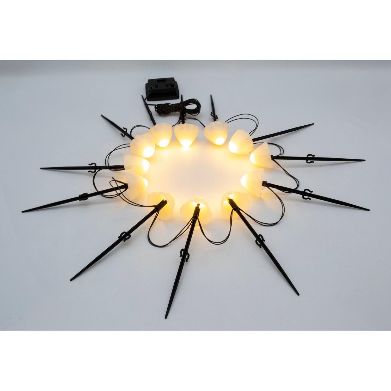 12 Mushroom Stake Lights 1.6m Warm White