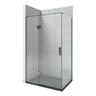Solara 1210 x 1010mm 2-Wall LH Black Tray and Gunmetal Hinging Screen