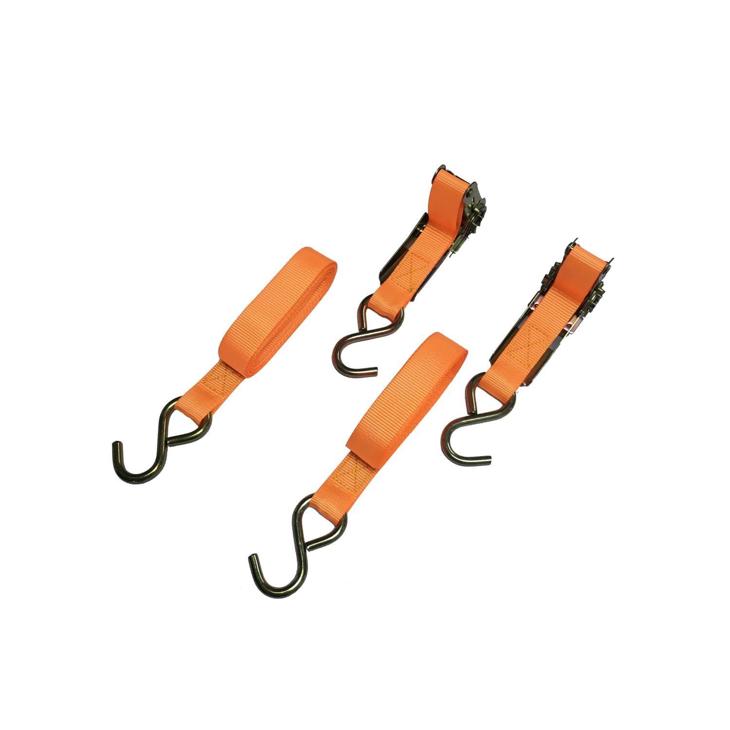 TIEDOWN RATCHET 25MM X 4M 500BS 2PK