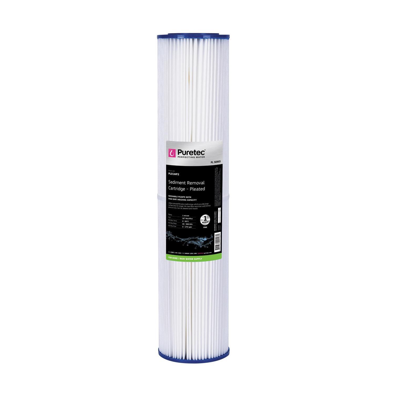 Pleated PL01MP2 Water Filter Cartridge 20 inch Large White
