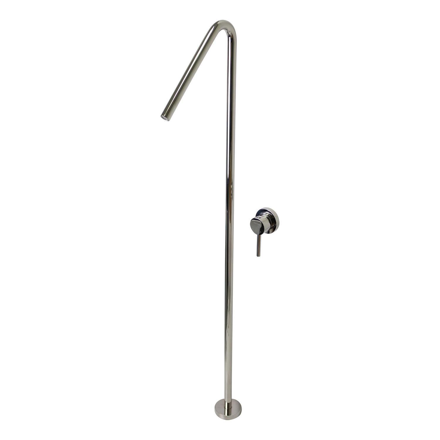 Floor Bath Spout and Mixer Mirror Like Finish