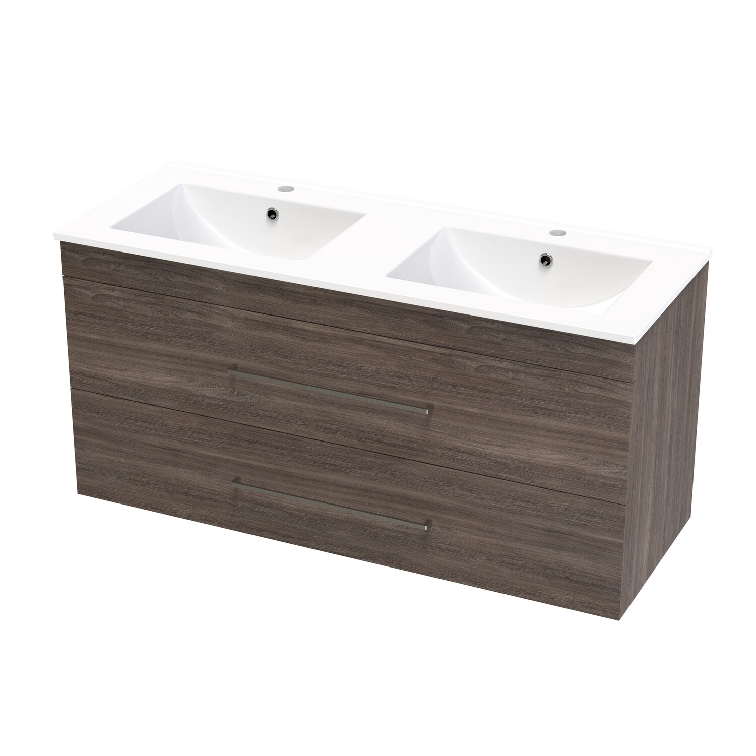 Cashmere Double Drawer Double Bowl Wall Hung Vanity