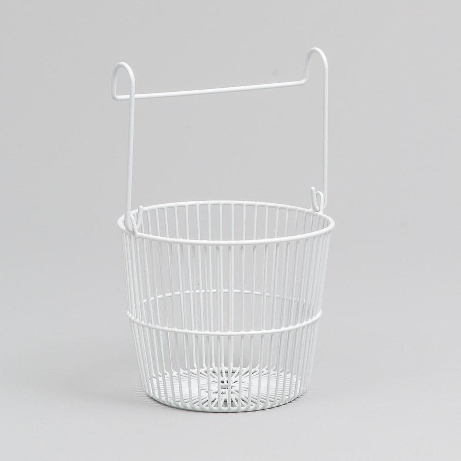 Peg Basket Coated Wire H: 150mm, W: 200mm, D: 200mm White