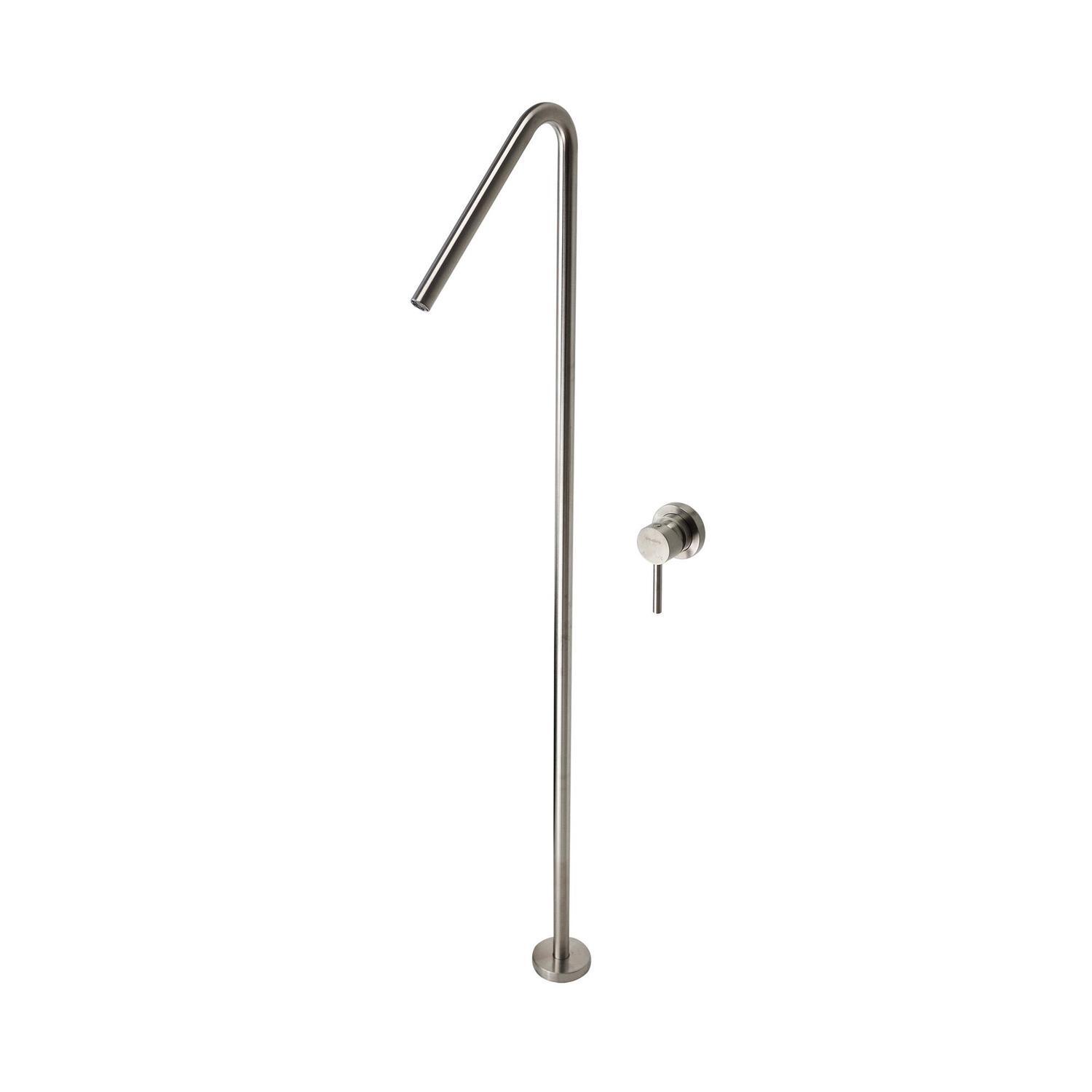 Floor Bath Spout and Mixer Brushed Stainless