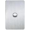 Single Vertical Light Switch Brushed Aluminium 121 x 80 x 28mm Silver Grey