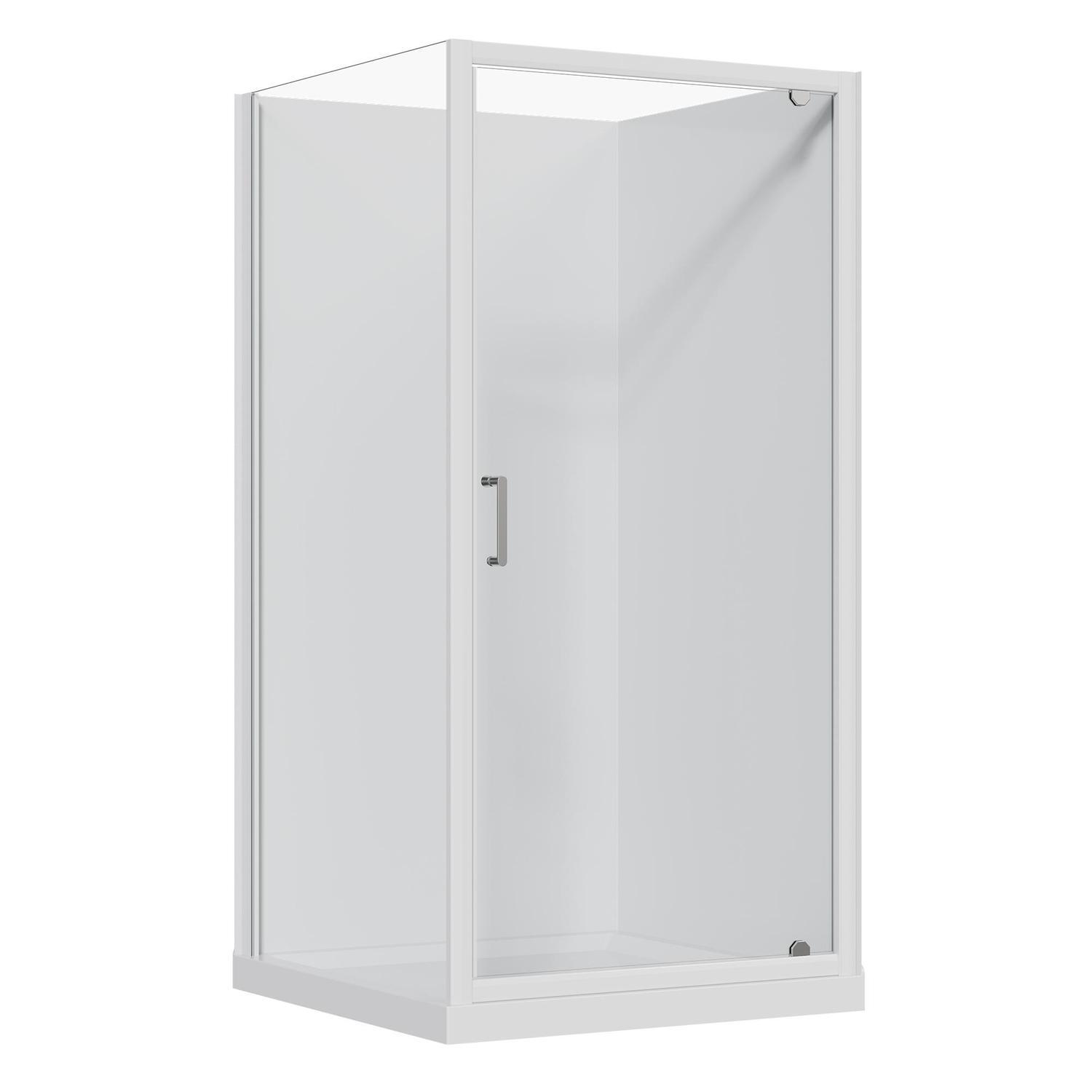 2 Sided Flat Wall Acrylic Shower 1000 x 1000 x 1965mm White
