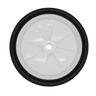 Rubber Tyred Plastic Centered Wheel 130mm White