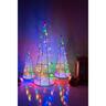 Cone Tree Lights 3-pack.  H: 31cm x Dia: 11cm (20 LED) H: 45cm x Dia: 16cm (30 LED) H: 60cm x Dia: 21cm (50 LED) 100 LED. Low voltage Multi-colour