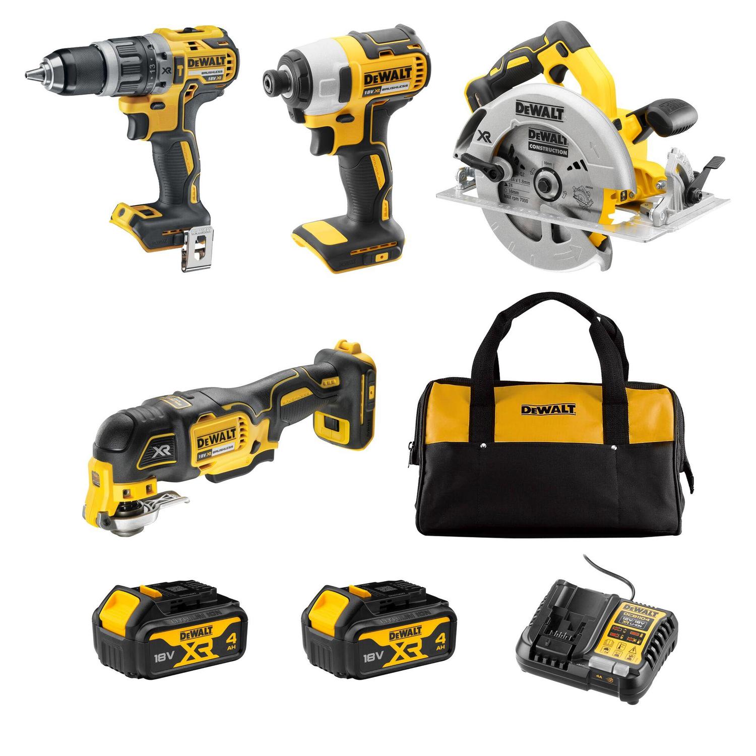 DeWALT 18V XR Brushless 4 Piece Kit 4.0Ah $859 (Was $1,099) + Bonus Battery & 4x Airpoints