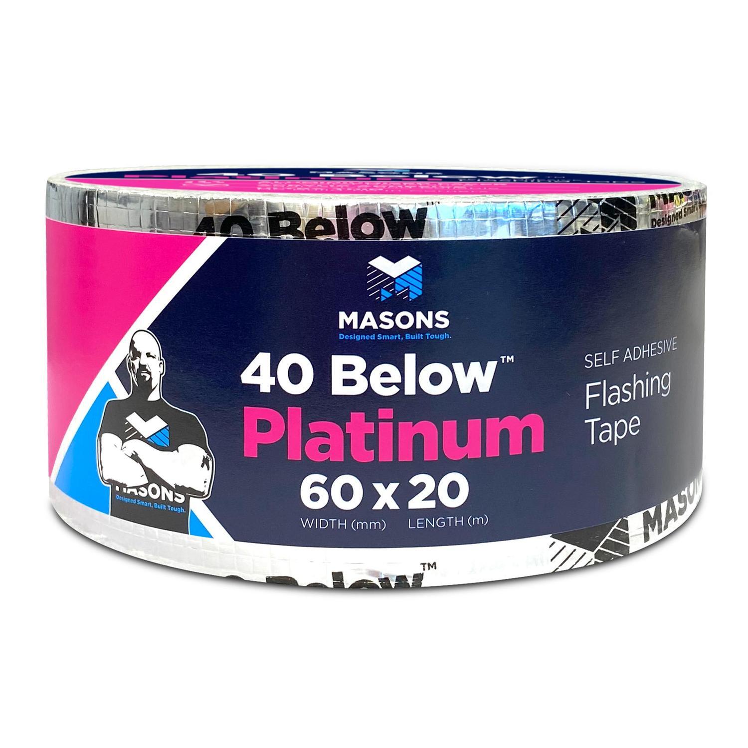 40 Below Platinum Flashing tape  Silver  60mm x 20m