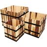 Square Acacia Wooden Barrel