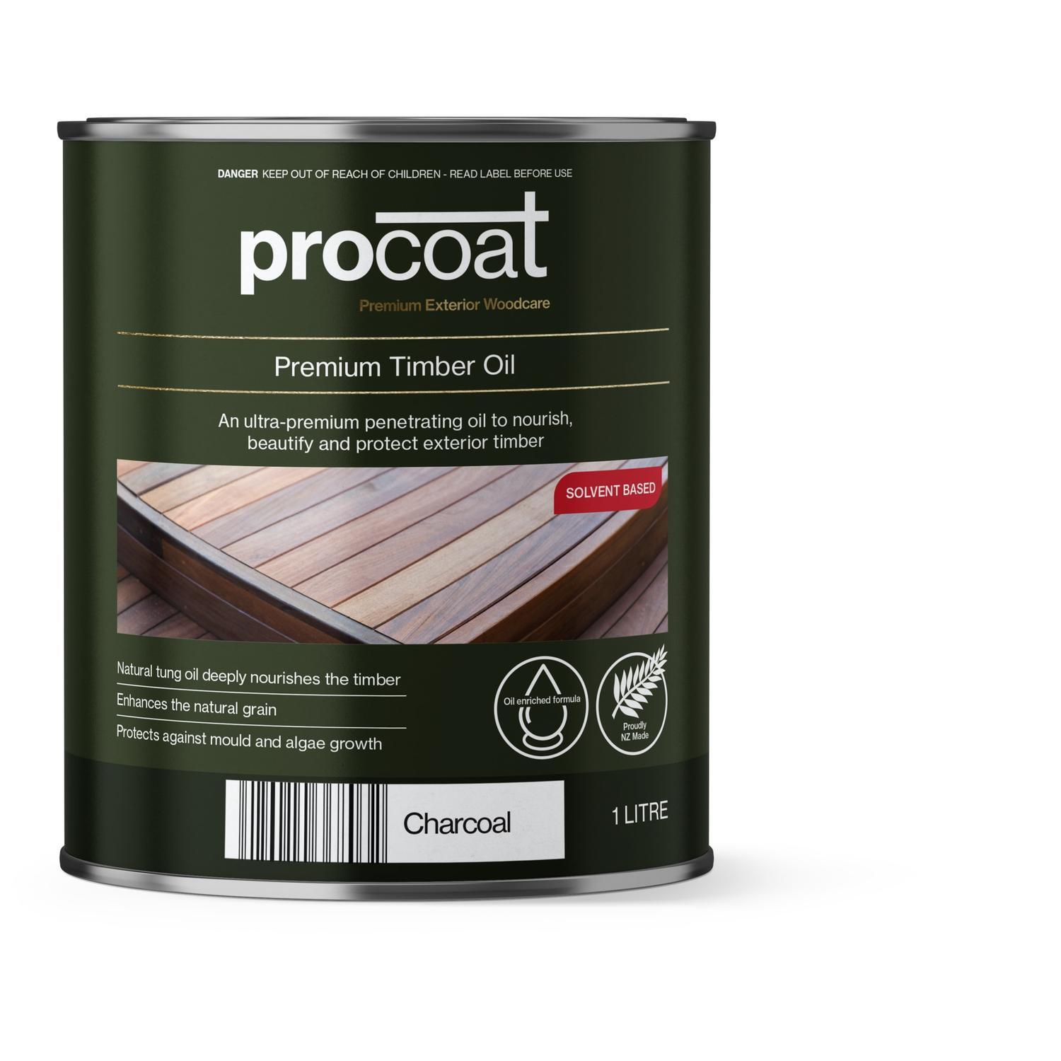 Premium Exterior Timber Oil 1L Charcoal