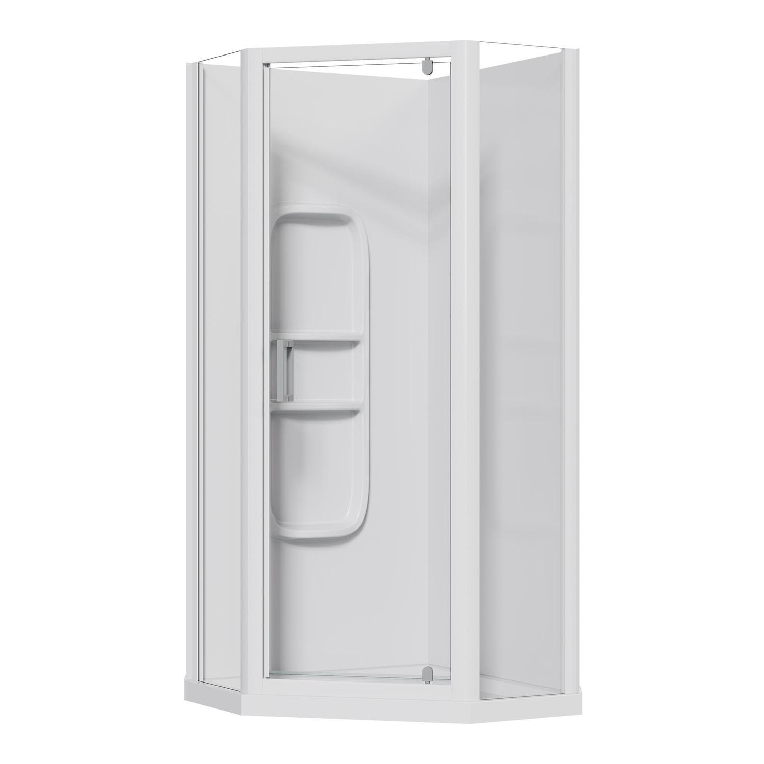 Corner Angle Side Mould Acrylic Shower 900 x 900 x 2015mm White