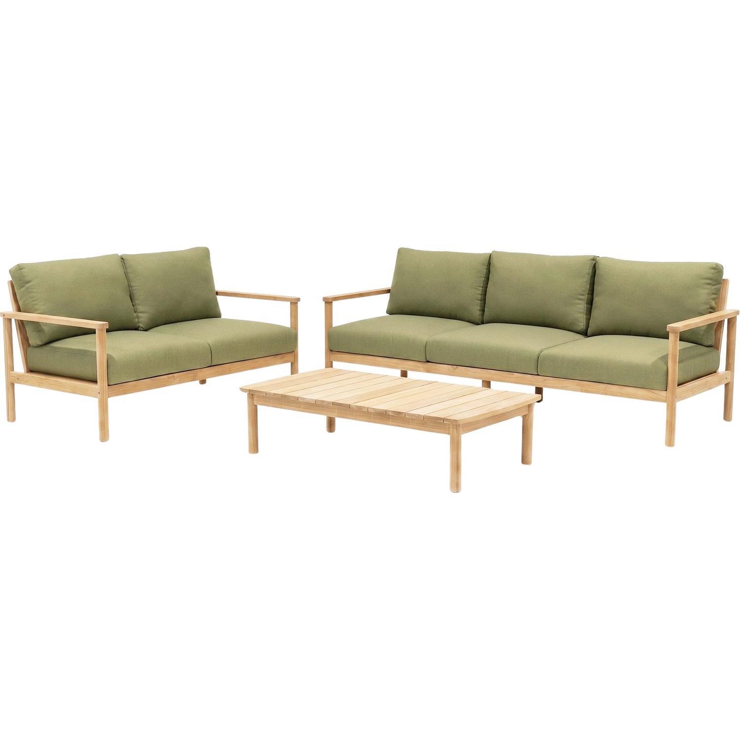 Outdoor Lounge Setting with Coffee Table 3 Piece