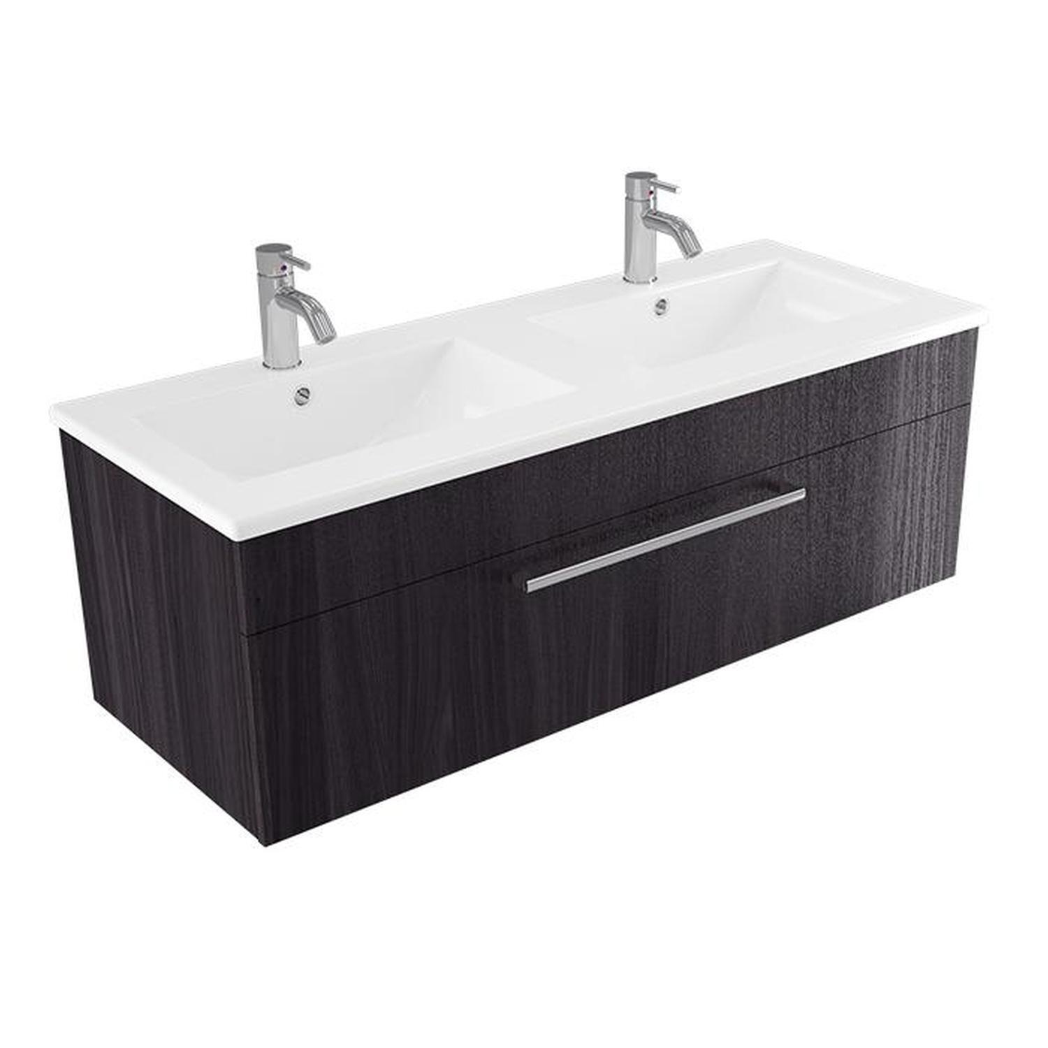 Wall Hung 2 Bowl Vanity 1200 mm Fiordland Elm