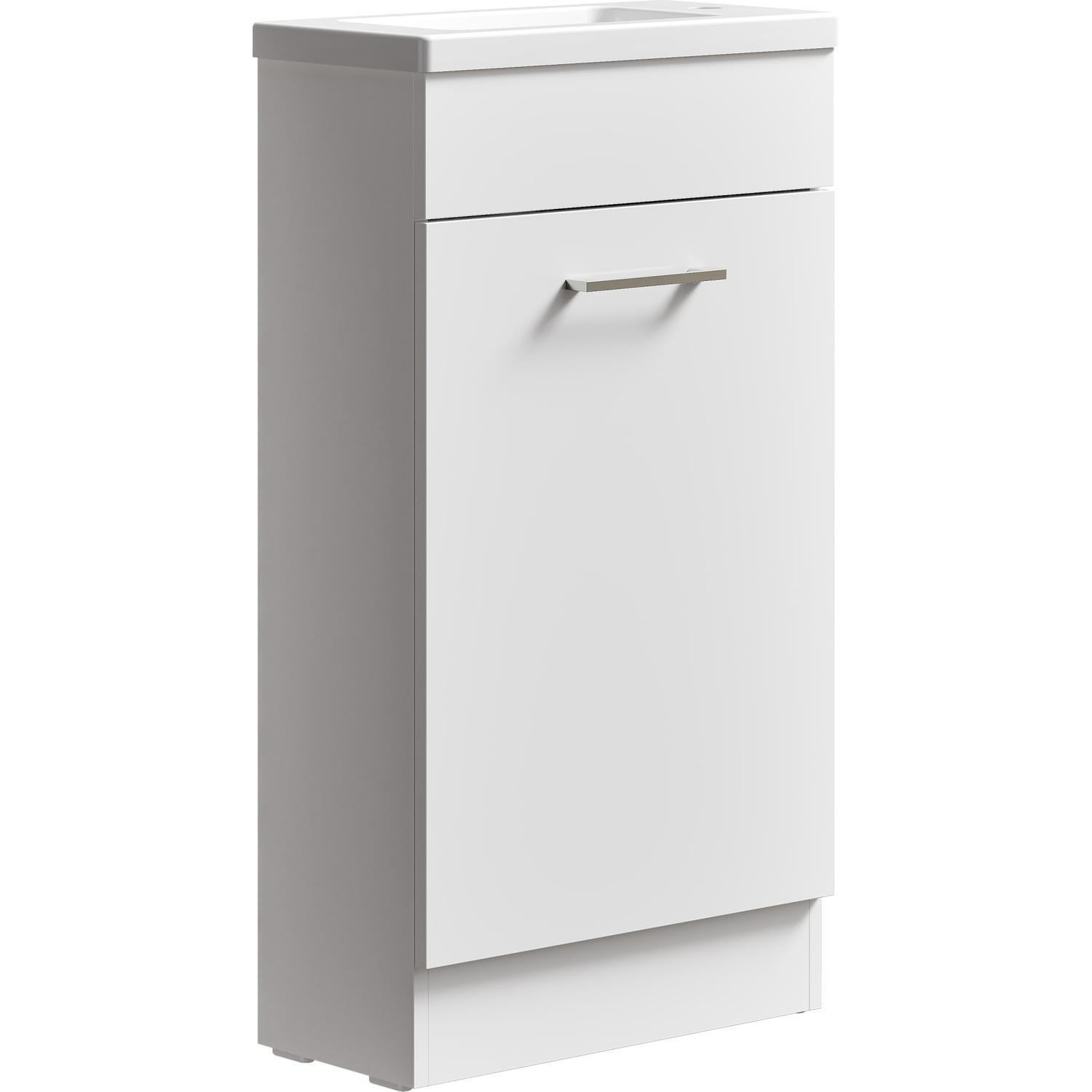 Thin Butler Floor Standing Vanity 460mm Gloss White