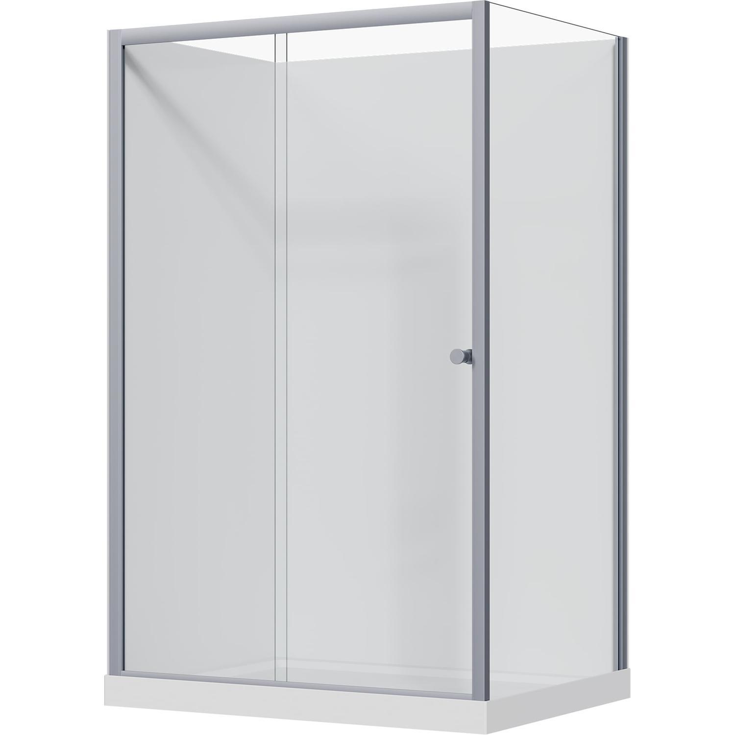 Framed Flat Wall Acrylic Shower 1200 x 900 x 1895mm Matte Satin