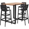 Montego Outdoor Dining Setting 5 Piece Vivid Bar Madrid Stool Black