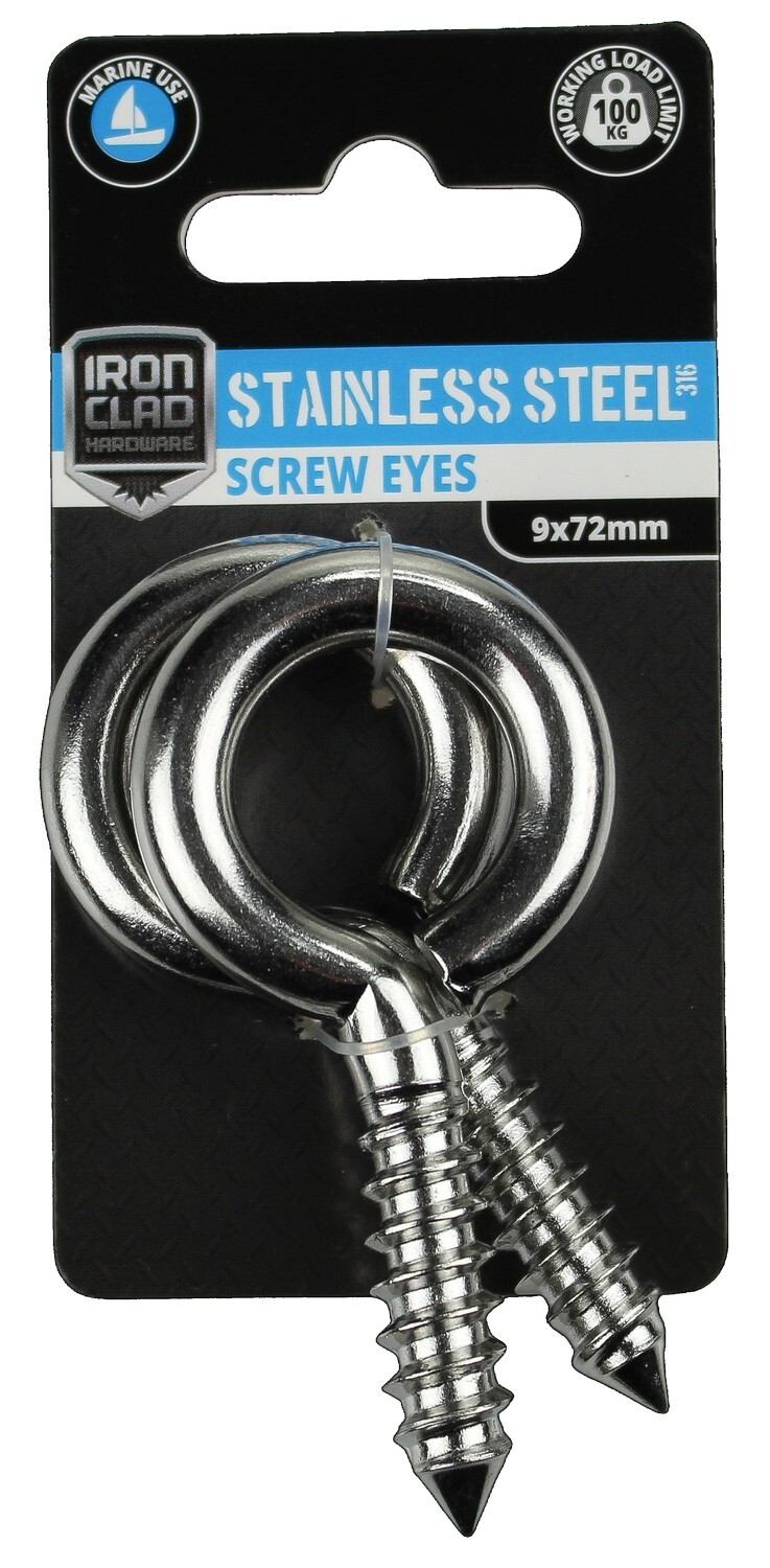 Screw Eyes 7.8x72mm Stainless Steel 316
