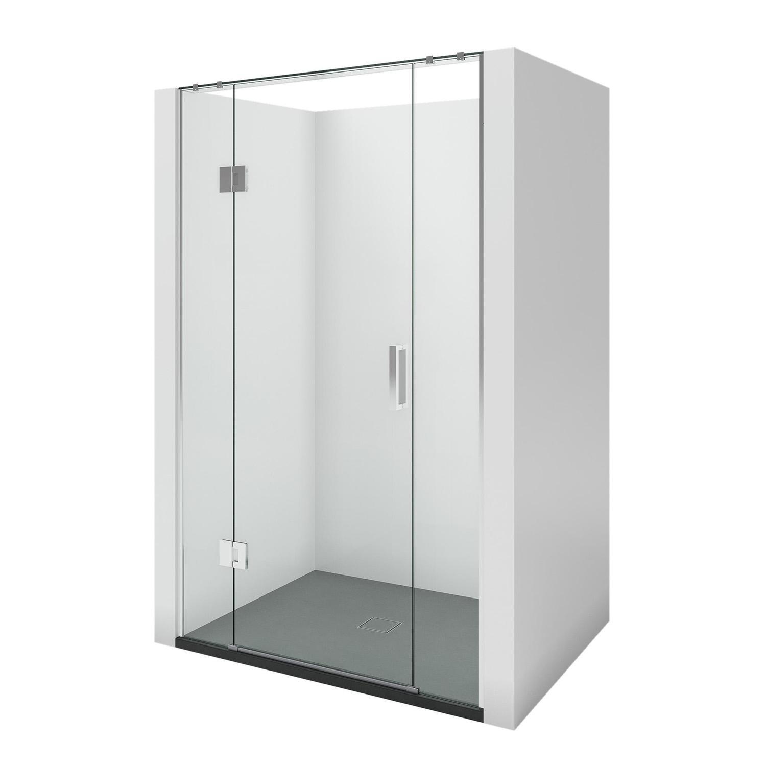 1000 x 1000mm 3-Wall Black Tray, Liner and Chrome Hinged Screen Package