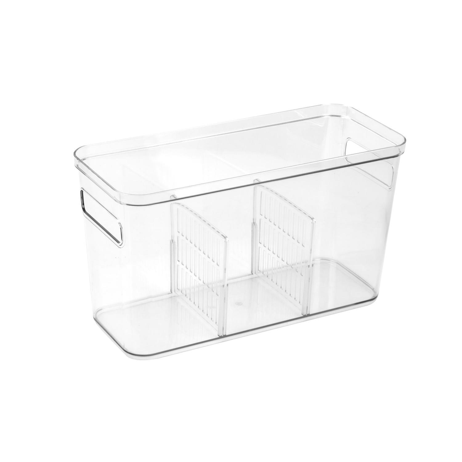 Storage Bin with Dividers 355 x 152mm Clear