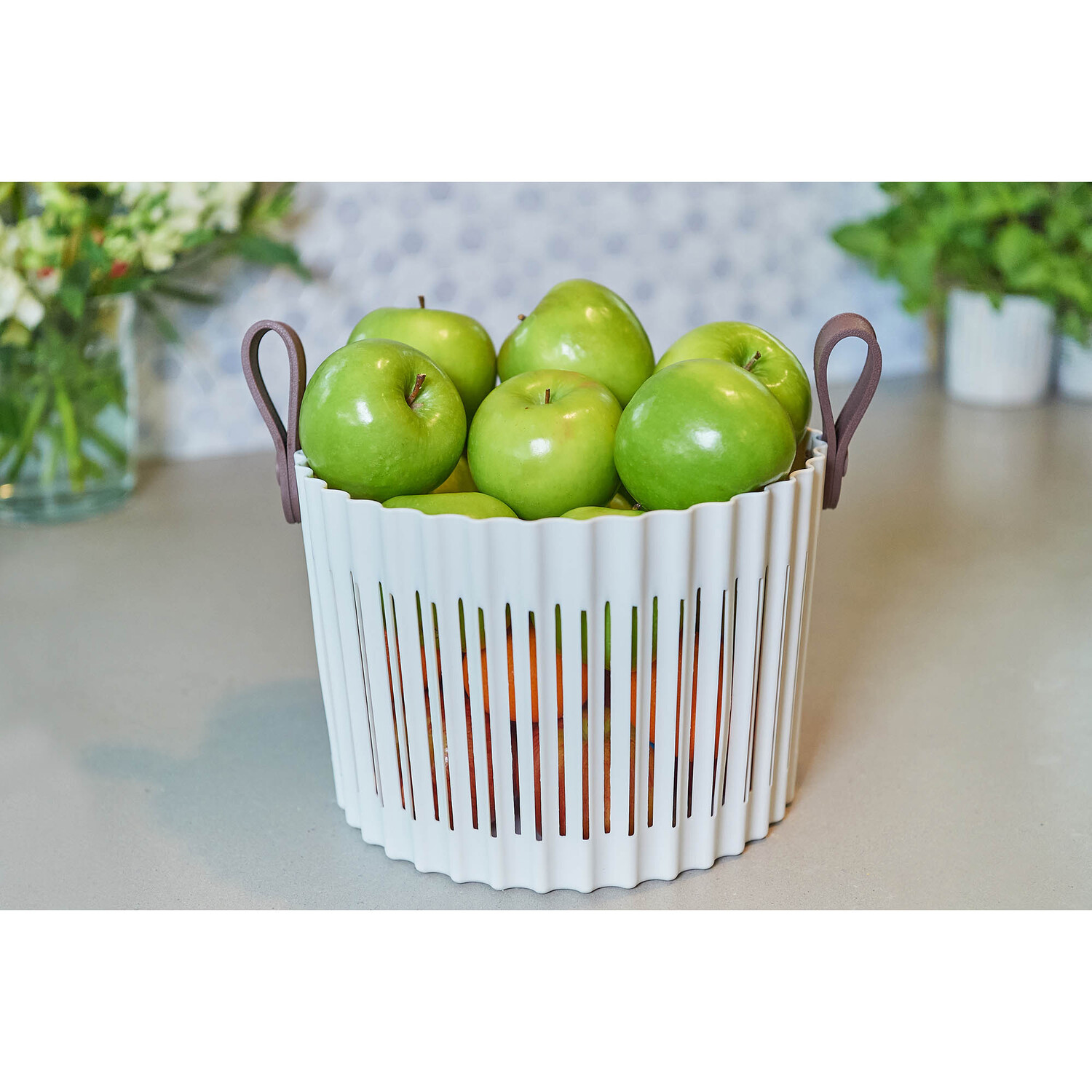 Basket With Handles 7.5 litre Ivory/Tan