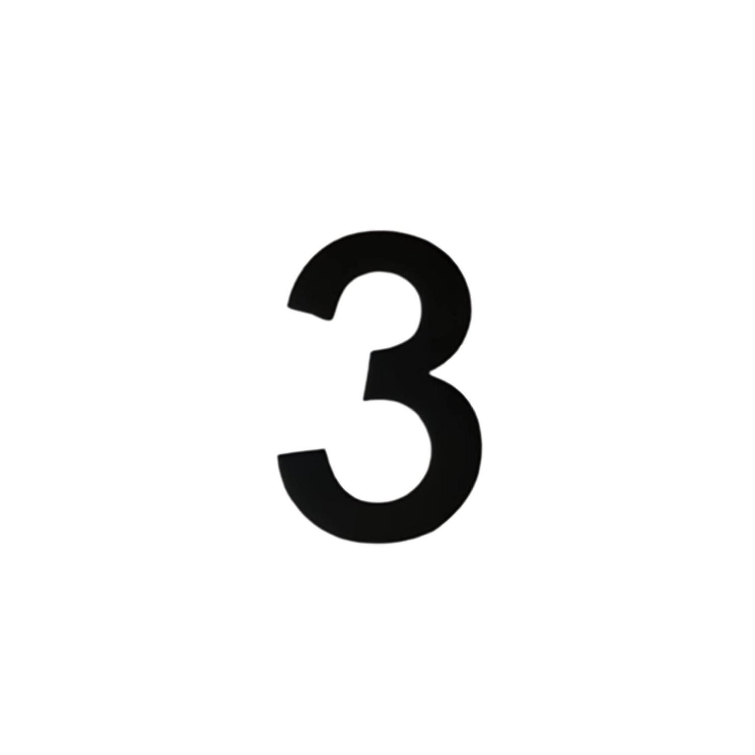 Adhesive Black Numeral #3 50mm