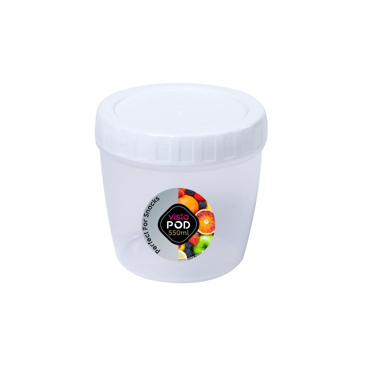 Pod Clear with White Clips 550ml
