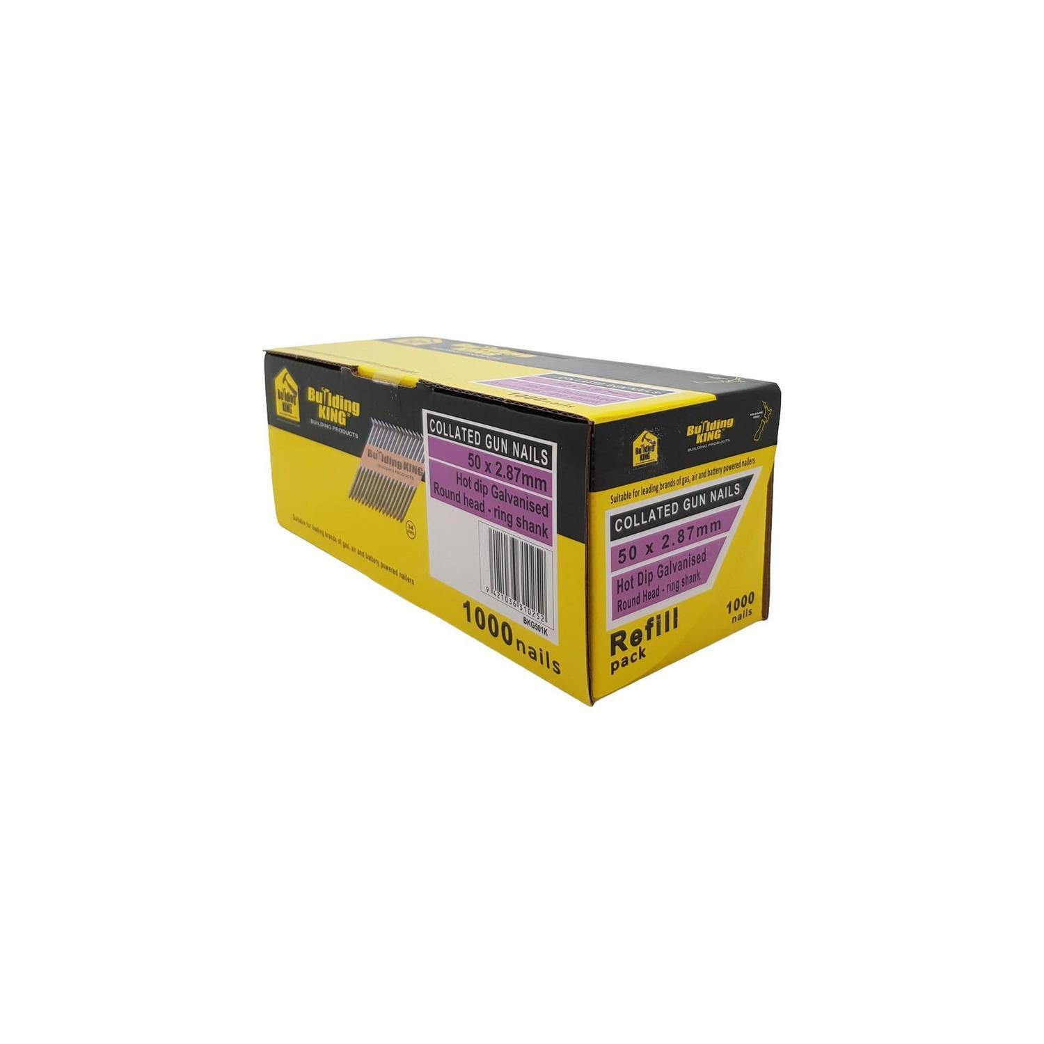 Collated Gun Nail 50G x 2mm, Pack 1000 Galvanised