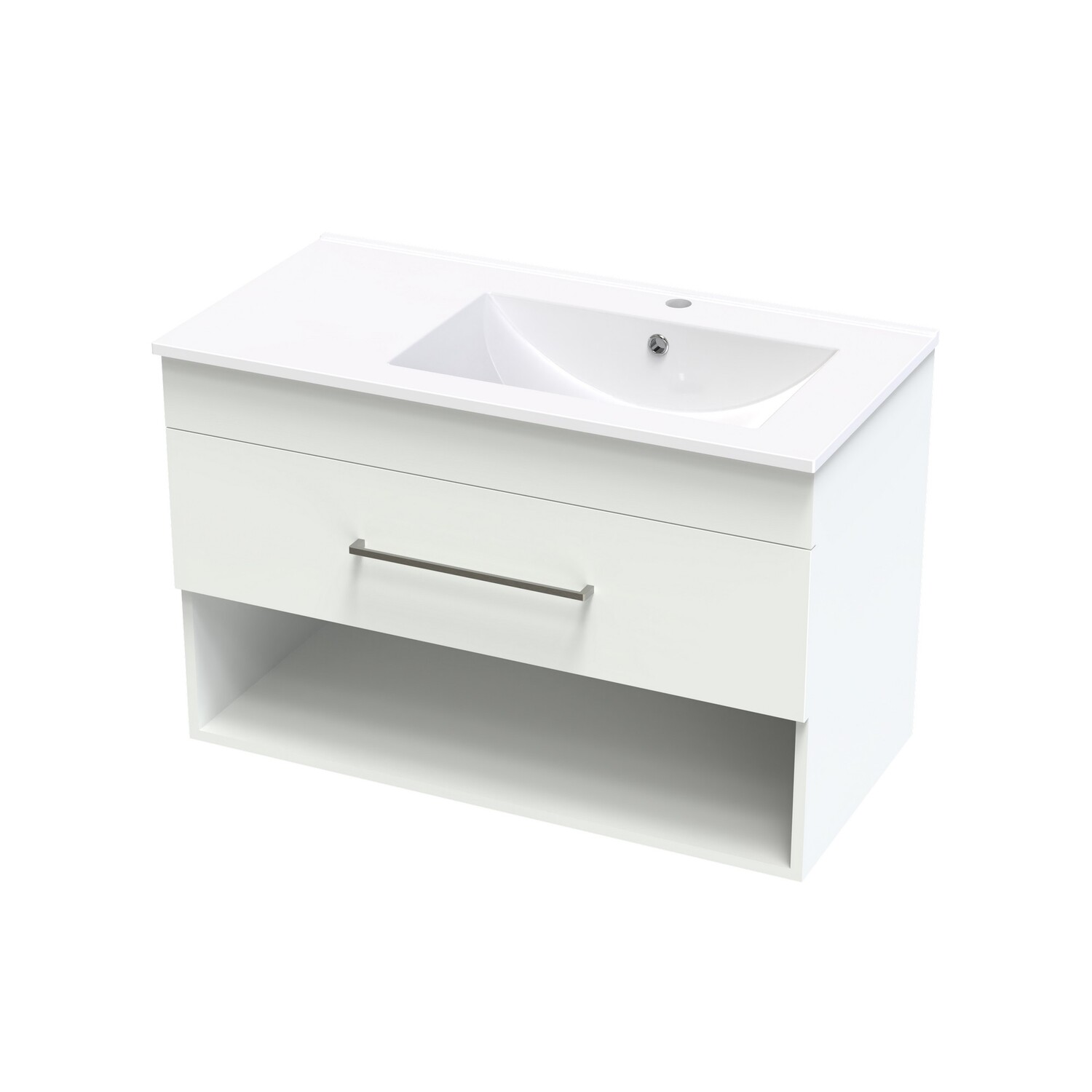 Cashmere Valley 900 Right Hand Bowl Drawer Open Ultra Gloss White