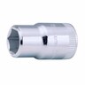 Socket 17mm Hex 1/2 inch Silver and Black