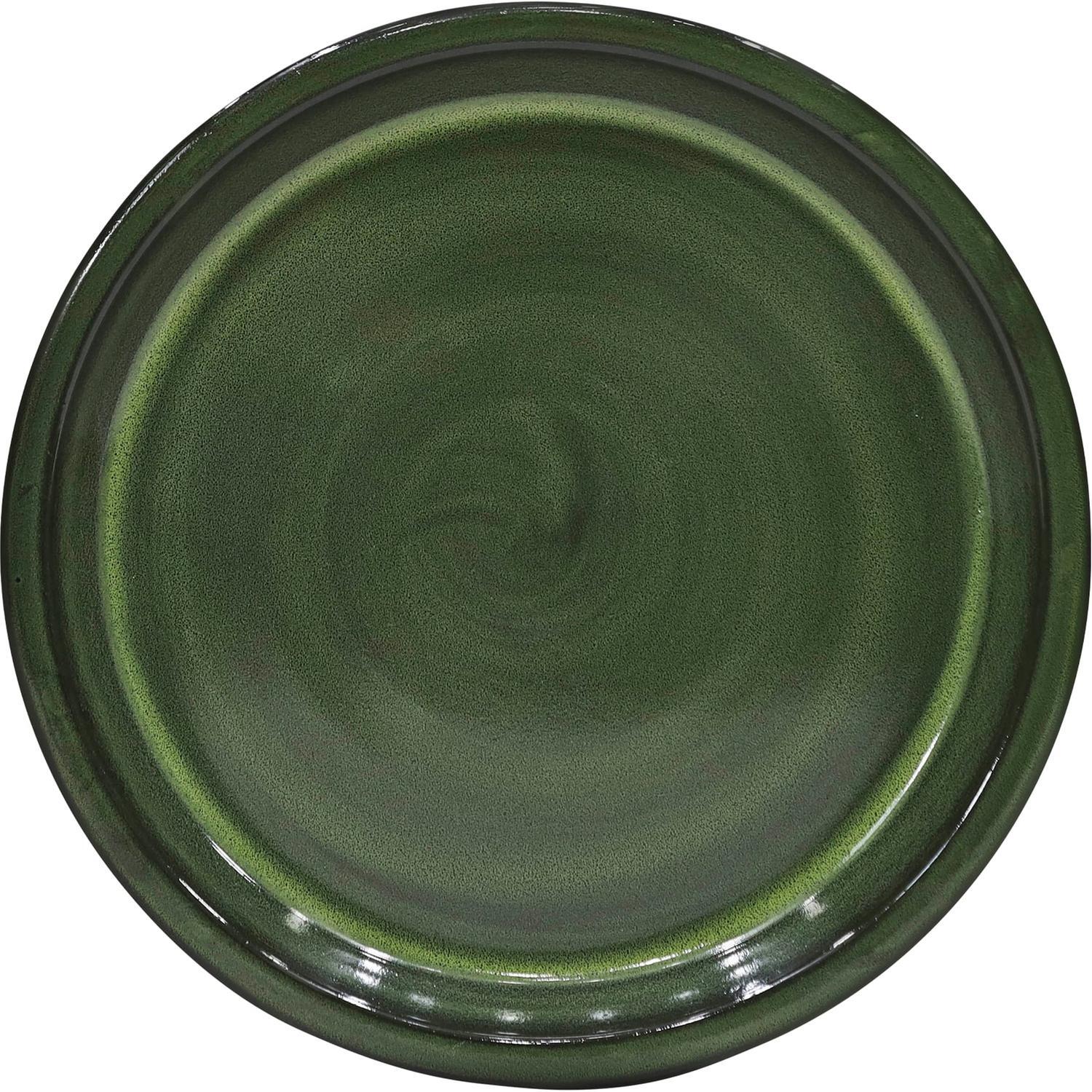 Glazed Round Saucer 30cm Forest Green