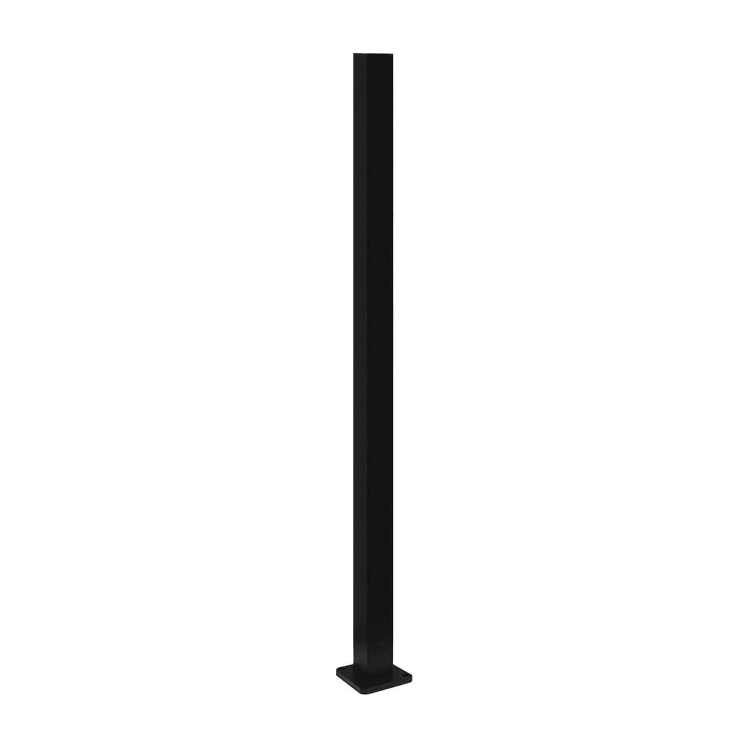 Aluminium Flanged Batten Fence Post H: 1300mm, W:60mm, D: 60mm Black