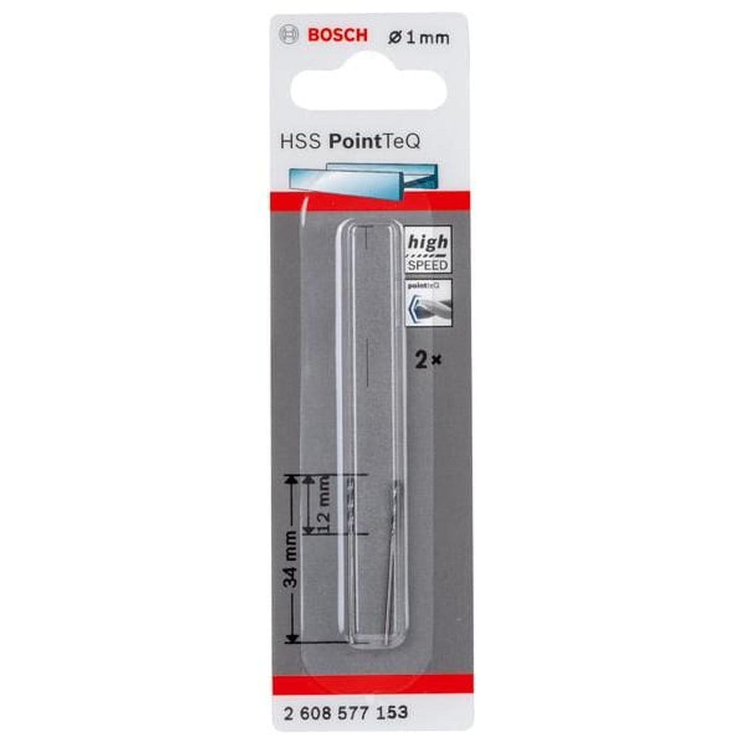 HSS Metal Twist Drill Bit 2PK 1mm