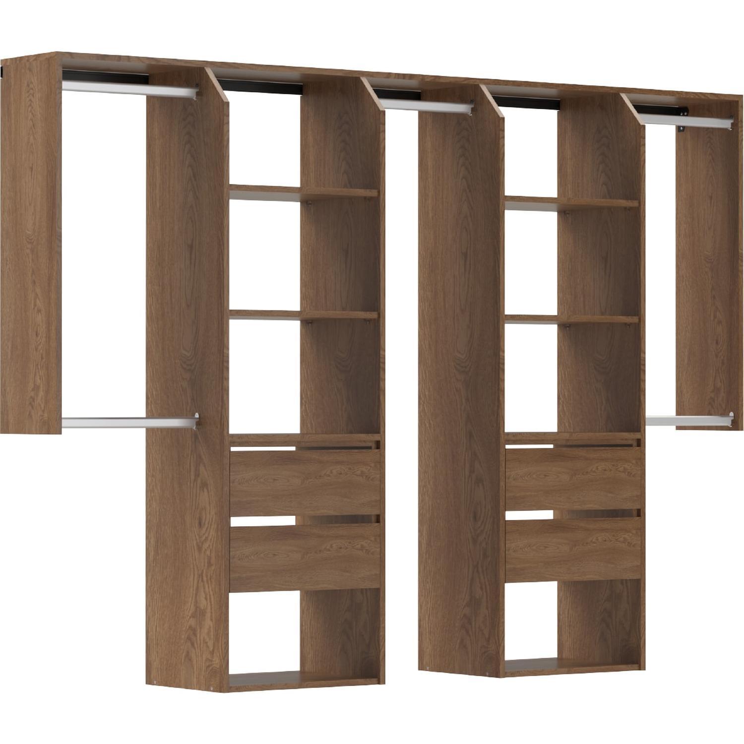 Customisable Wardrobe with Drawers (Large) 1800- 2400 mm Southern Oak